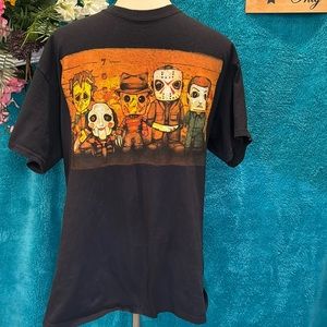 Big Chris Art Horror Slasher Film Halloween T-Shirt Freddy Jason Size Large